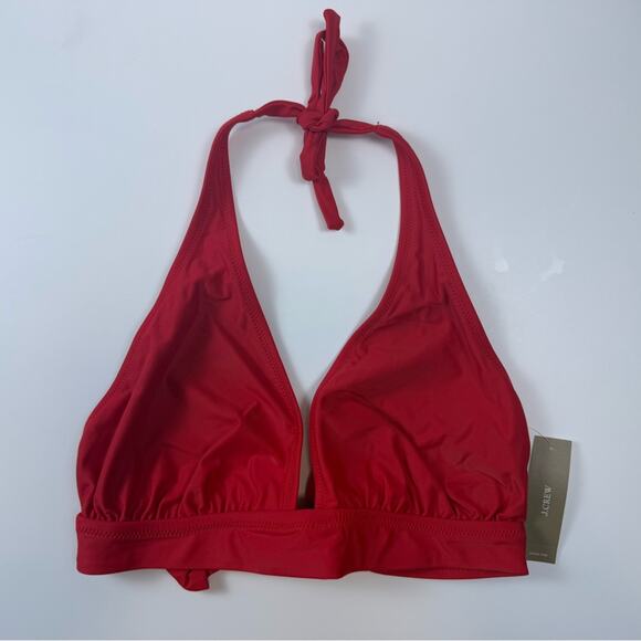 NWT J. Crew DD Halter Tie-Back Bikini Top Venetian Red Size Small - Picture 1 of 6